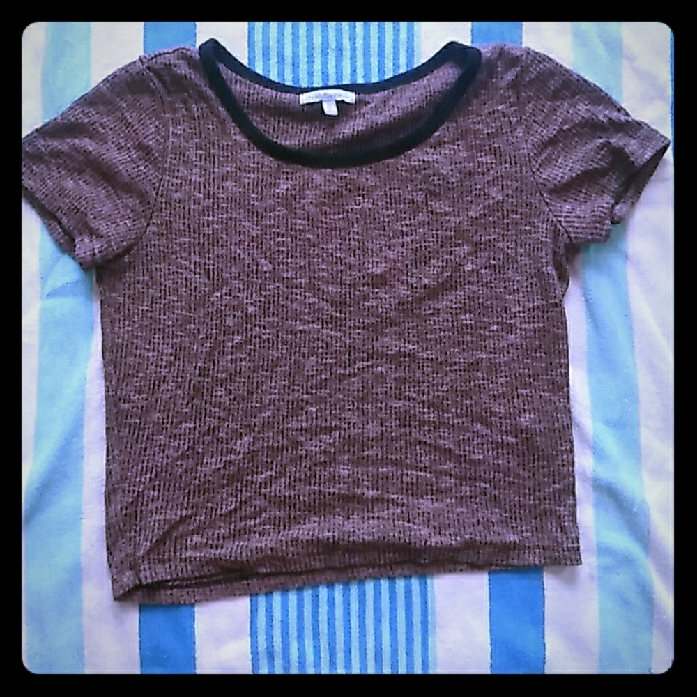 Pink and black crop top